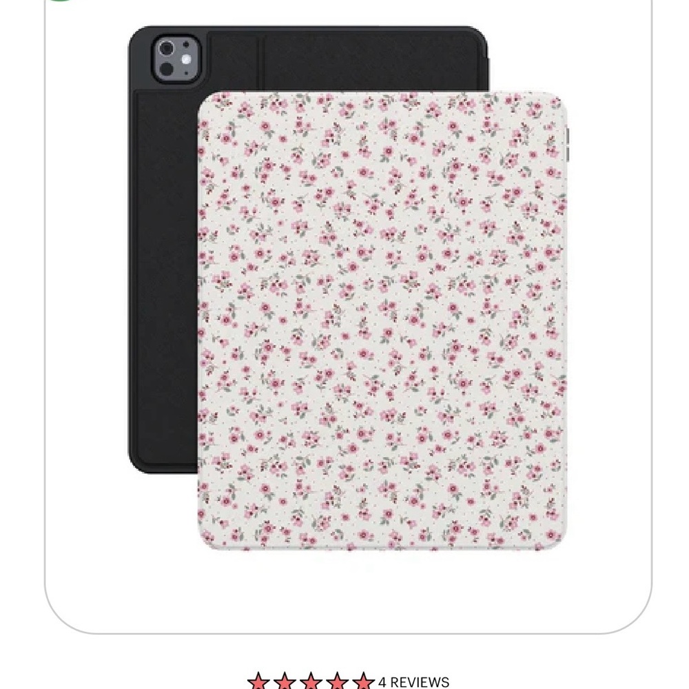 Floral Tablet Case - Pink and White